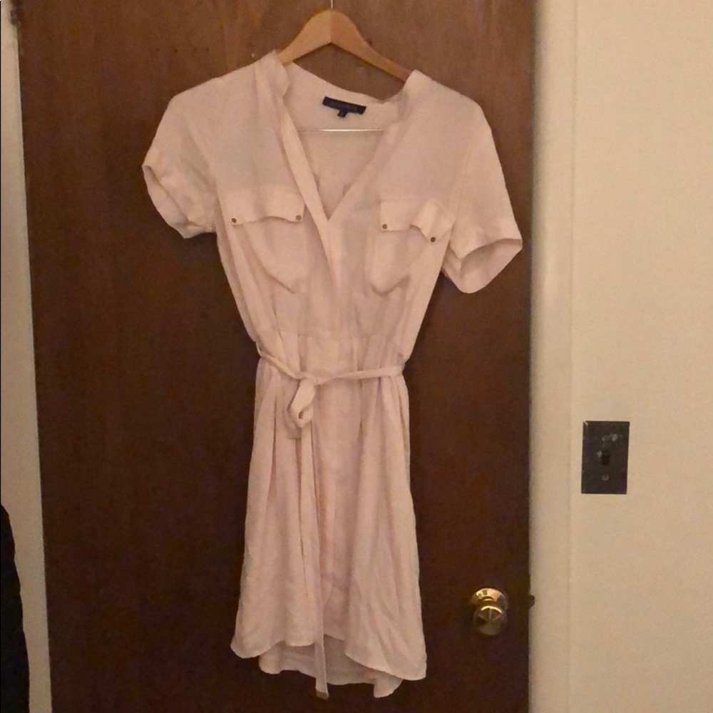 Baby pink shirt dress